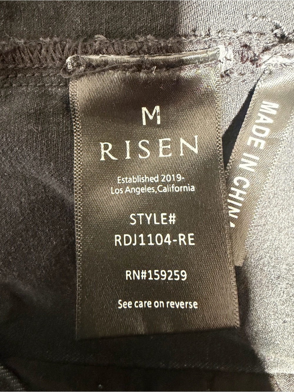 RISEN | Black Distressed Denim Trucker Jacket | Size Medium - Picture 9 of 10